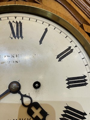 Lot 5 - A Victorian oak-cased clock and bracket