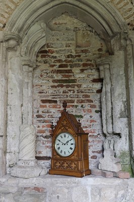 Lot 5 - A Victorian oak-cased clock and bracket