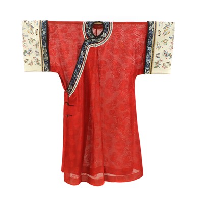 Lot 84 - A Chinese embroidered summer robe