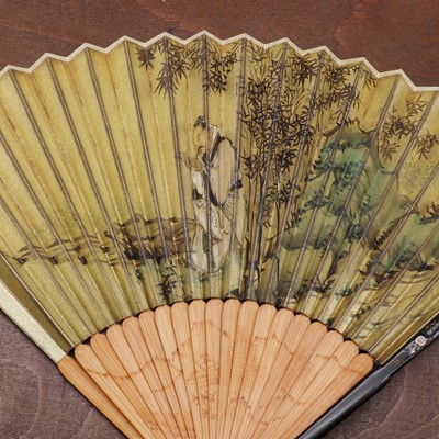 Lot 87 - A Chinese embroidered fan cover