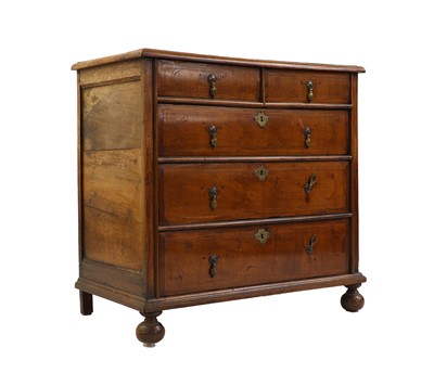 Lot 492 - A walnut chest of drawers