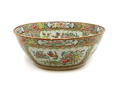 Lot 137 - A Chinese Canton famille rose punch bowl
