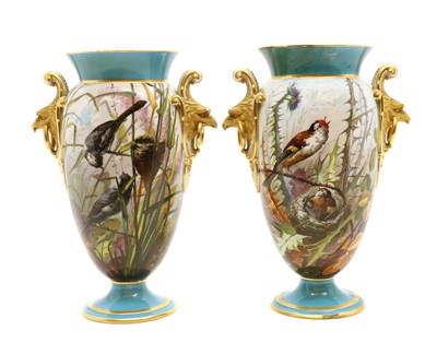 Lot 221 - A pair of Paris porcelain two-handled vases
