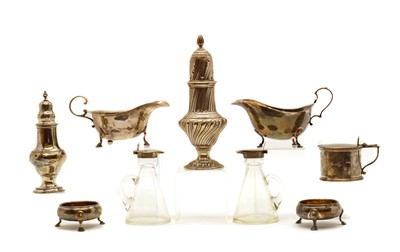 Lot 56 - A collection of silver cruet items