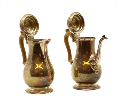 Lot 29 - A pair of silver coffee pots