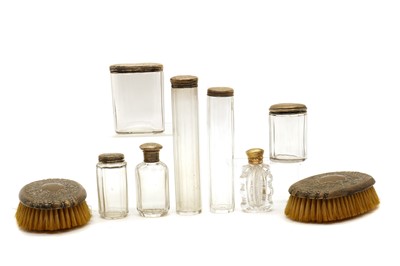 Lot 36 - A collection of silver dressing table items