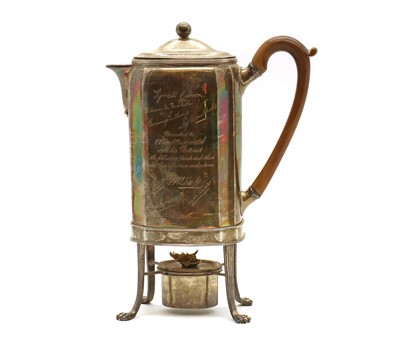 Lot 4 - A George III silver spirit kettle on stand