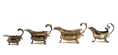 Lot 21 - A group of four silver sauceboats
