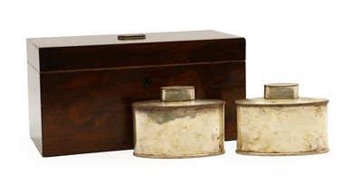 Lot 292A - A George III flame mahogany tea caddy