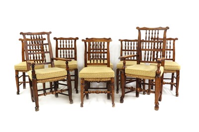 Lot 446 - A set of eight ash and elm dining chairs