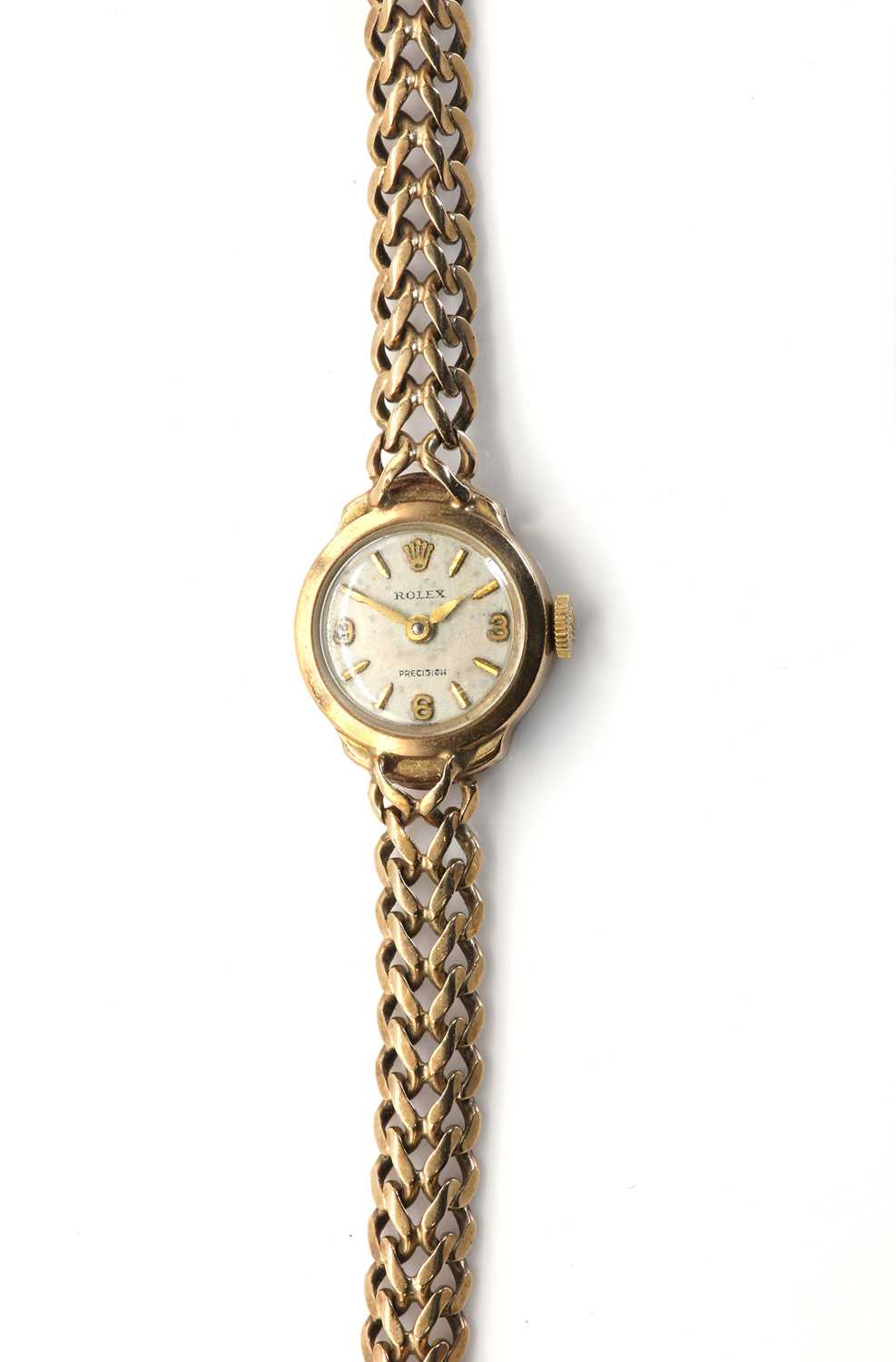 Lot 298 - A ladies' 9ct gold Rolex Precision bracelet watch