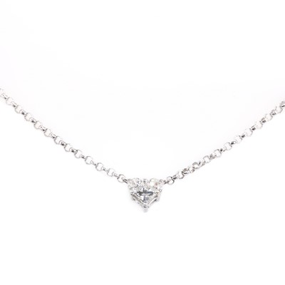 Lot 229 - An 18ct white gold diamond set pendant, by P.J. Watson