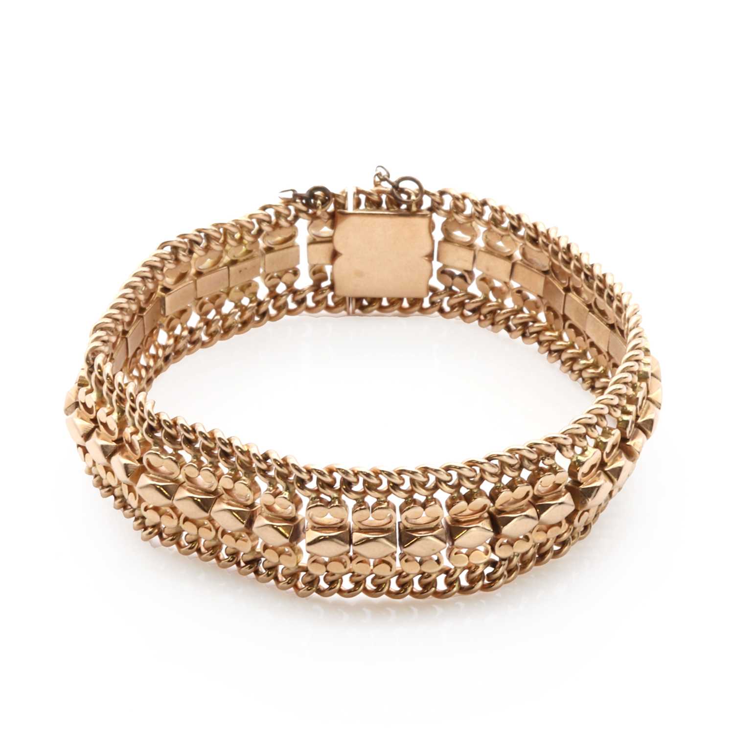 Lot 114 - A rose gold bracelet