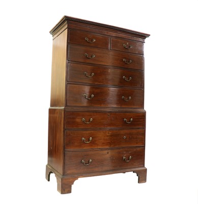 Lot 351 - A George III mahogany chest on chest