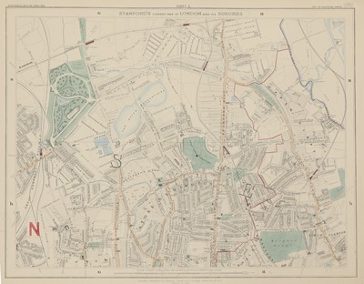 Lot 90 - STANFORD'S Library Map of London and its Suburbs