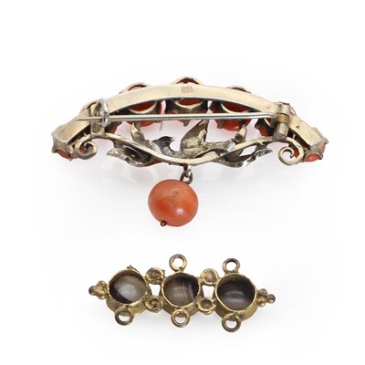 Lot 1016 - A group of antique and later operculum and coral set jewellery
