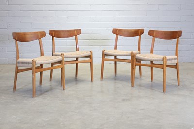 Lot 369 - A set of four Danish oak and teak 'Model CH23' chairs