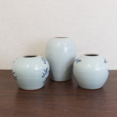 Lot 194 - A Chinese celadon jar