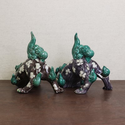 Lot 181 - Two Chinese sancai-glazed Buddhist lions