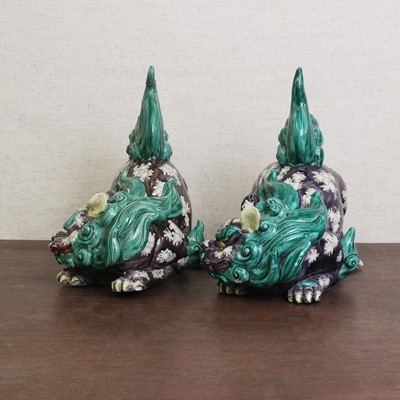 Lot 181 - Two Chinese sancai-glazed Buddhist lions