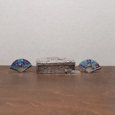 Lot 203 - A pair of Chinese silver table card holders