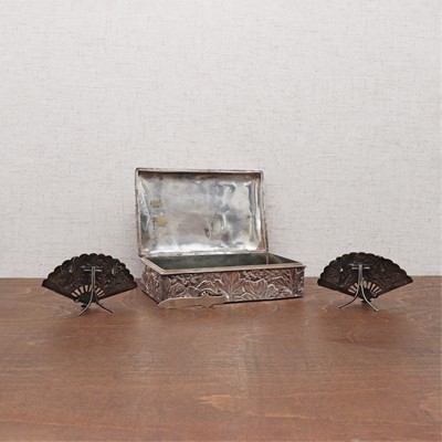 Lot 203 - A pair of Chinese silver table card holders
