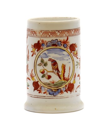 Lot 230 - A Bohemian milk glass mug