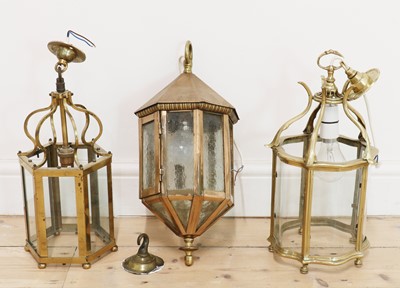 Lot 467A - Three various small brass lanterns