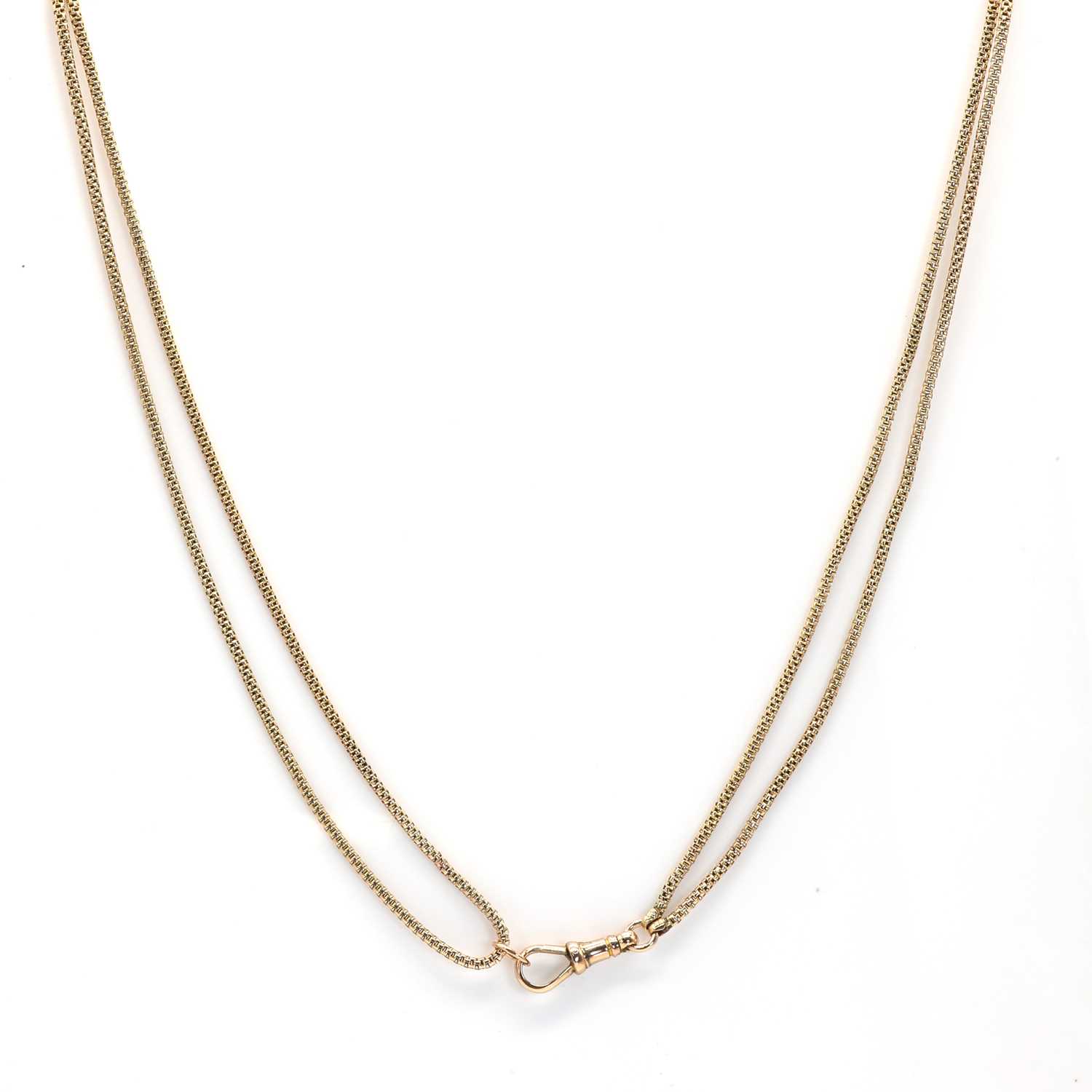 Lot 27 - A square link guard chain, attributed to John Goode and Sons, c.1900