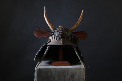 Lot 125 - A Japanese  suji bachi kabuto (ridged helmet)