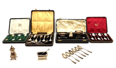 Lot 44 - A collection of cased silver