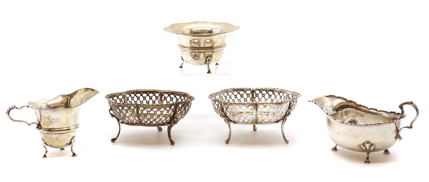 Lot 60 - A pair of silver bon bon dishes