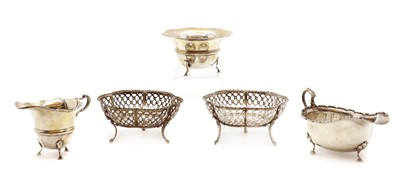 Lot 60 - A pair of silver bon bon dishes