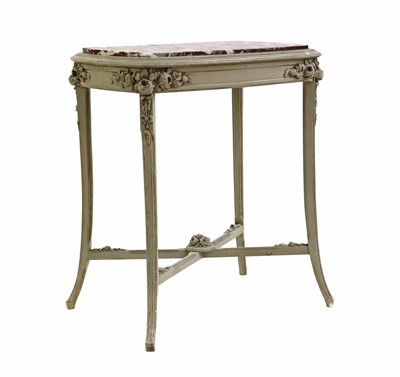 Lot 403 - A Louis XV-style painted wooden side table