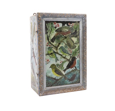 Lot 294 - A folk art painted wall cupboard