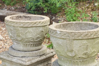 Lot 454 - A pair of composite stone planters
