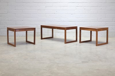 Lot 315 - A set of three rosewood side tables