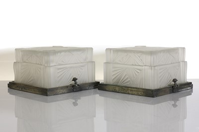 Lot 220 - A pair of Art Deco frosted glass wall lights