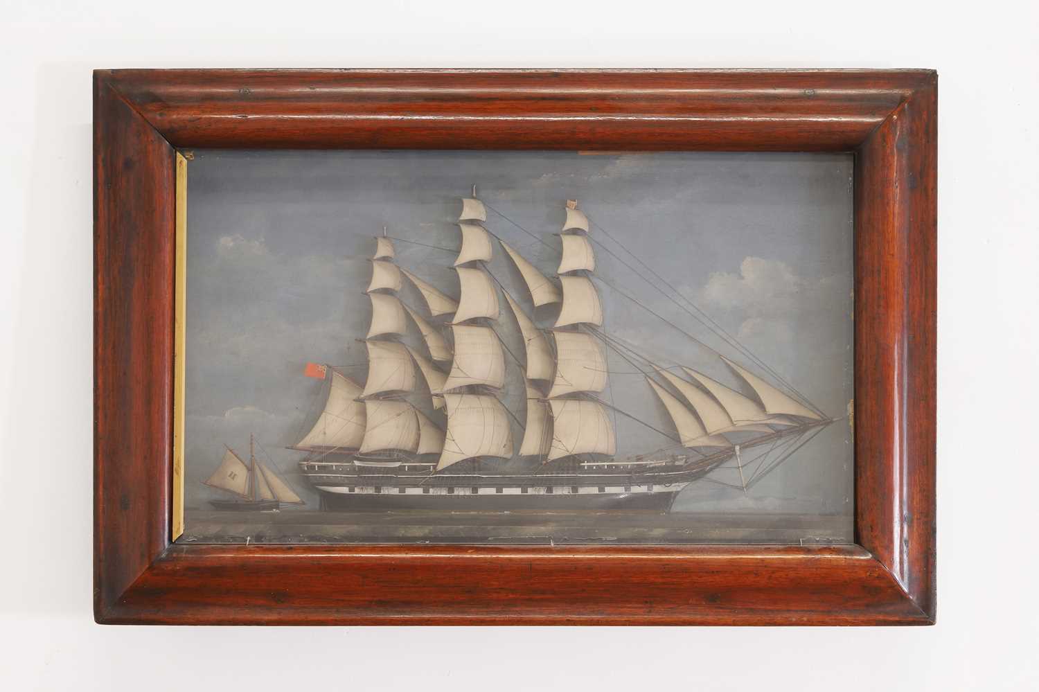 Lot 435 - A ship diorama