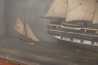 Lot 435 - A ship diorama