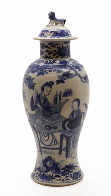 Lot 169 - A Chinese blue and white vase and cover