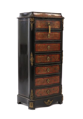 Lot 316 - A Boulle tortoiseshell and cut brass inlaid semainier