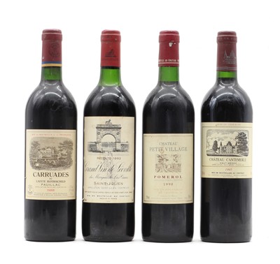 Lot 137 - A selection of Red Bordeaux wines to include Carruades de Lafite Rothschild, 1988 (1) and 3 various