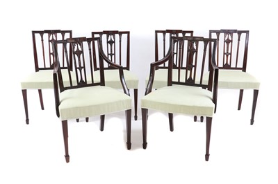 Lot 482 - A set of six mahogany rail back dining chairs