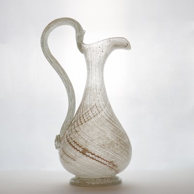 Lot 224 - A Facon de Venise Reticello glass ewer