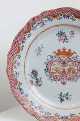 Lot 69 - An export armorial porcelain part dinner service