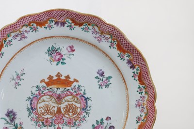 Lot 69 - An export armorial porcelain part dinner service