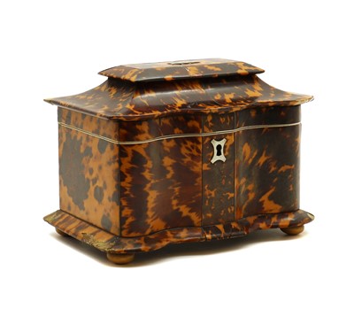 Lot 291A - A George III tortoiseshell and ivory tea caddy