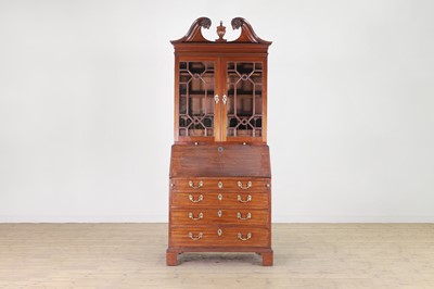 Lot 194 - A George III mahogany bureau bookcase