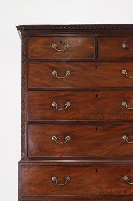 Lot 219 - A George III mahogany chest on chest in the manner of Thomas Chippendale